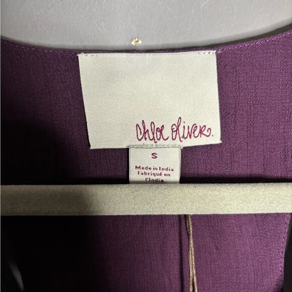 Chloe Oliver Purple Sleeveless Beading Detail Blouse V Neck Size Small - Picture 4 of 6